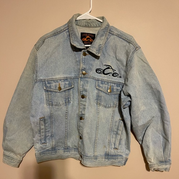 Orange County Choppers Men’s Medium M Denim Jean Jacket Vintage OCC New York - Picture 3 of 6